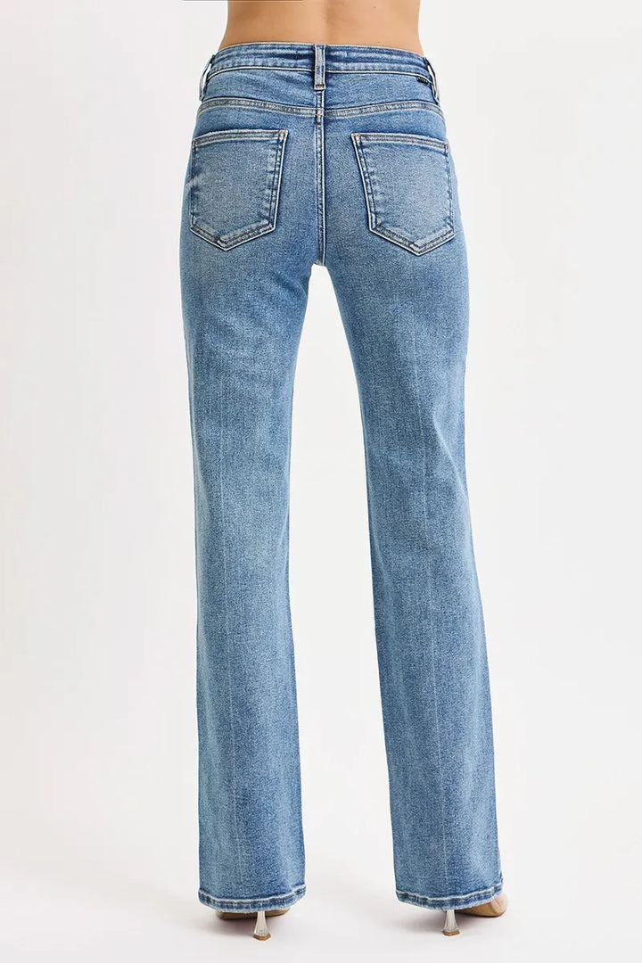 RISEN Full Size Tummy Control High Rise Straight Jeans Plus Size