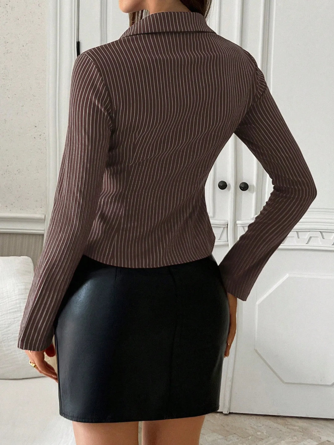 Striped Button Up Long Sleeve Shirt