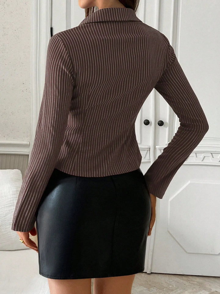 Striped Button Up Long Sleeve Shirt