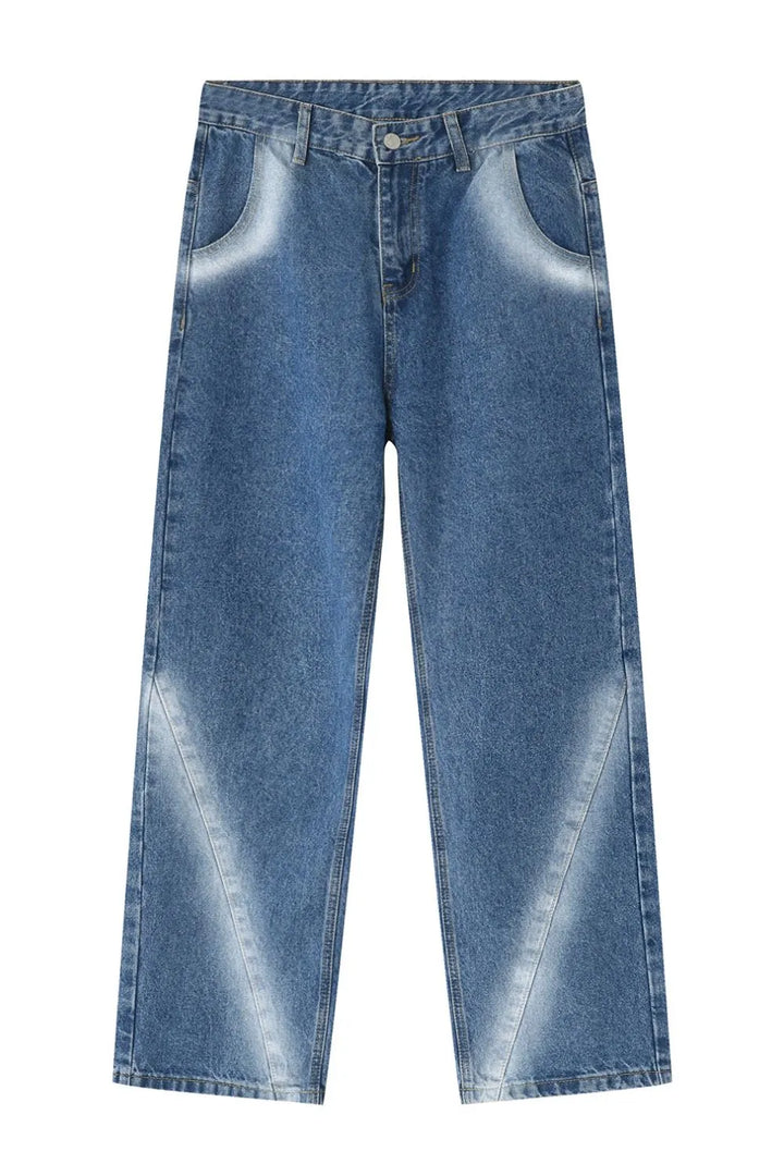 Men's Tie-Dye Washed Straight Leg Jeans