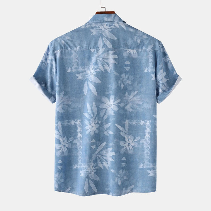 Men's Print Short Sleeve Button-Up Shirt