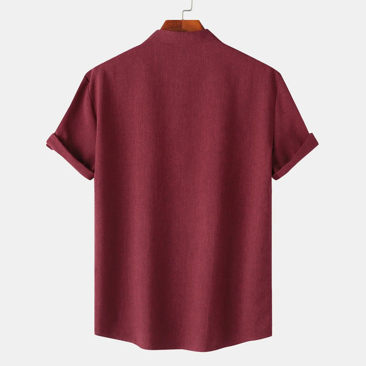 Men's Button Detail Short Sleeve Blouse