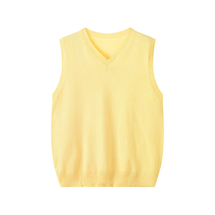 Fashionable V-neck Pullover Knit Vest For Early Spring