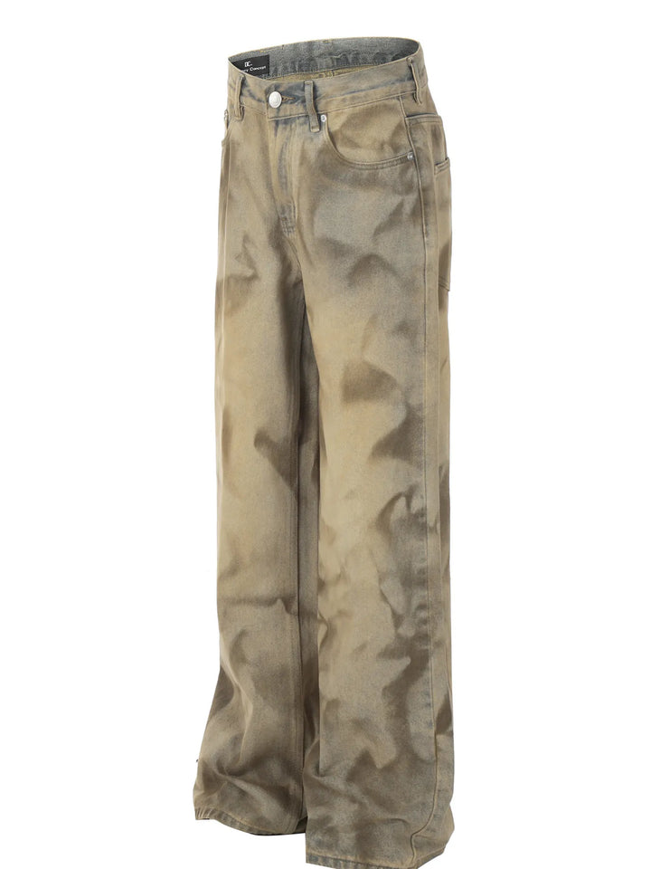 Men's Vintage Wash Wide-Leg Jeans