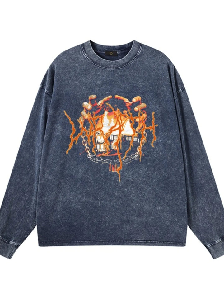 Men's Graphic Oversized Long Sleeve T-Shirt