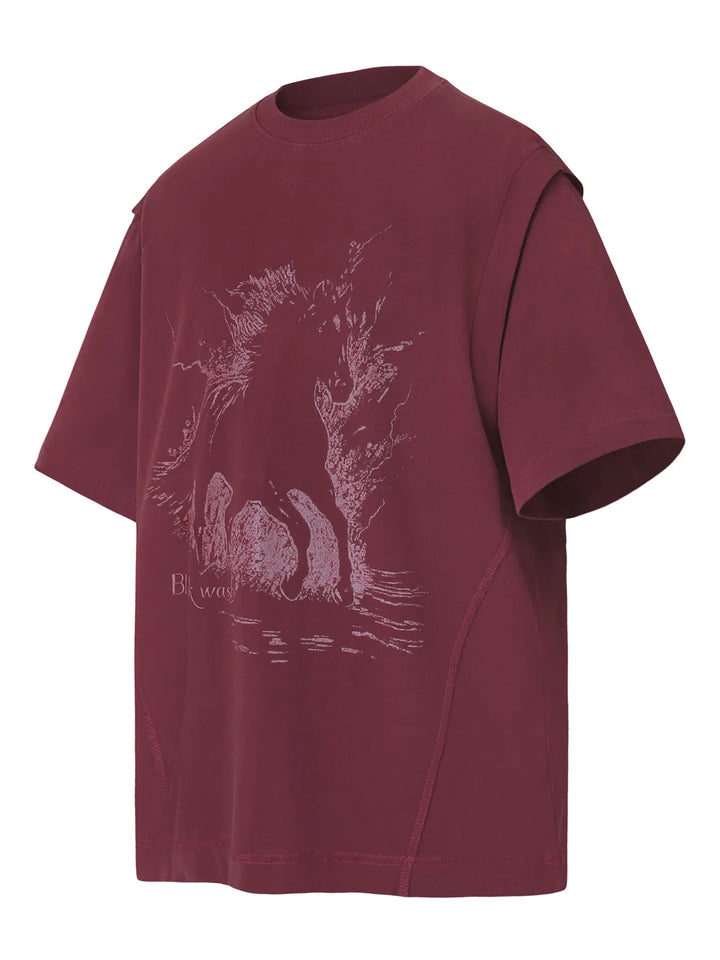 Men's Wash Graphic Round Neck T-Shirt