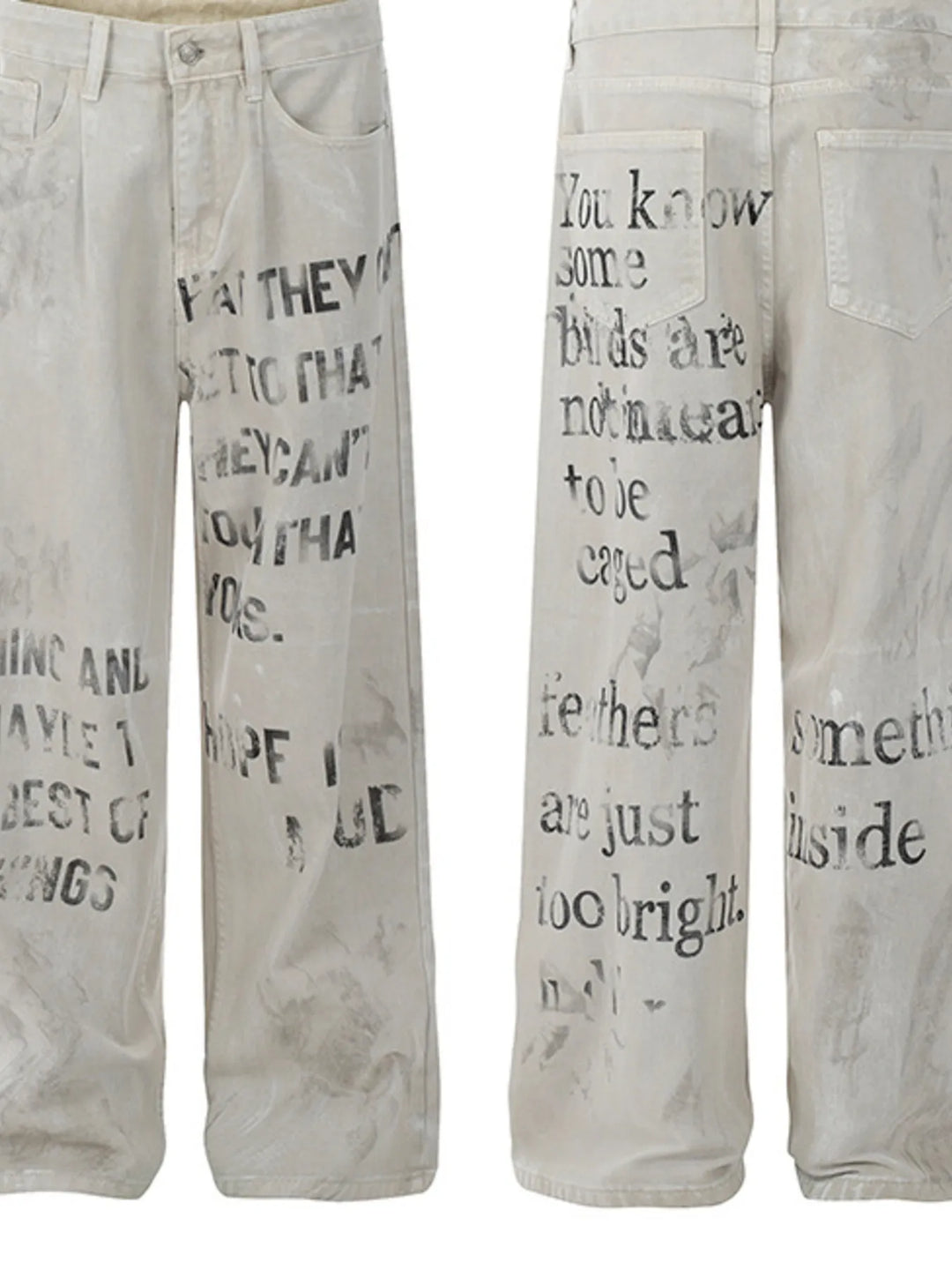 Men's Letter Wide Leg Jeans