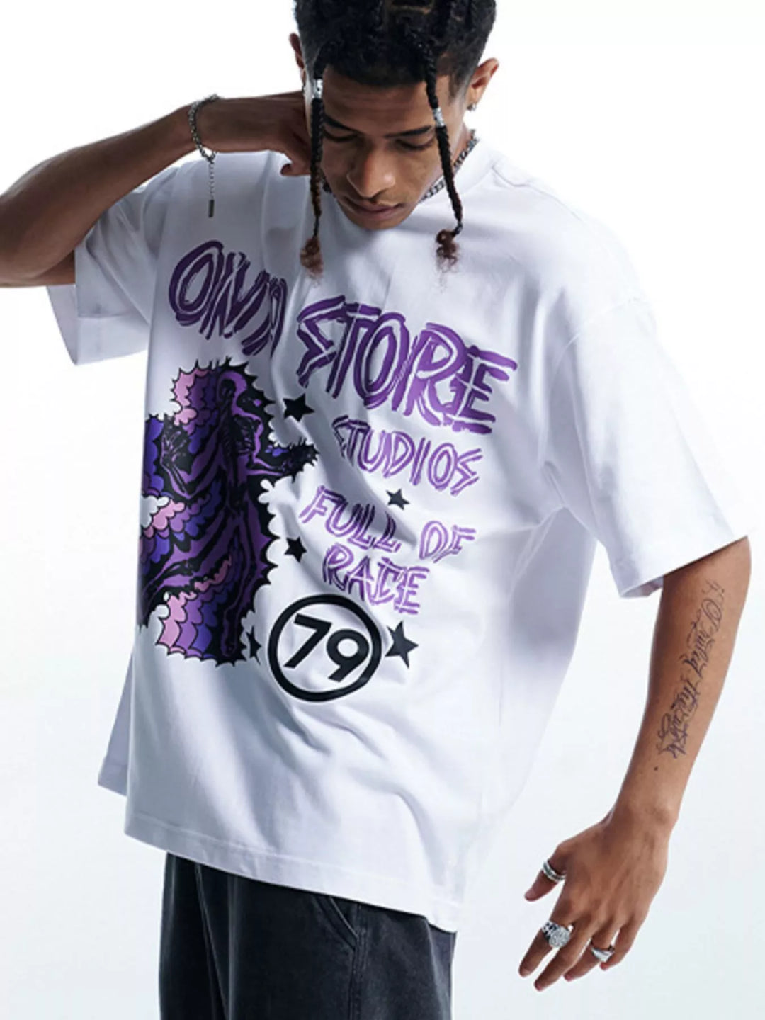 Men's Graphic Round Neck Short Sleeve T-Shirt