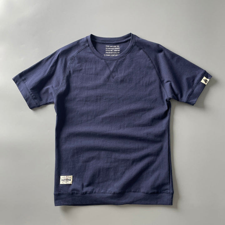 Mens Retro Crew-Neck Short-Sleeve T-Shirt