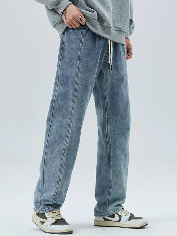 Men's Full Size Loose Fit Straight Leg Jeans Plus Size