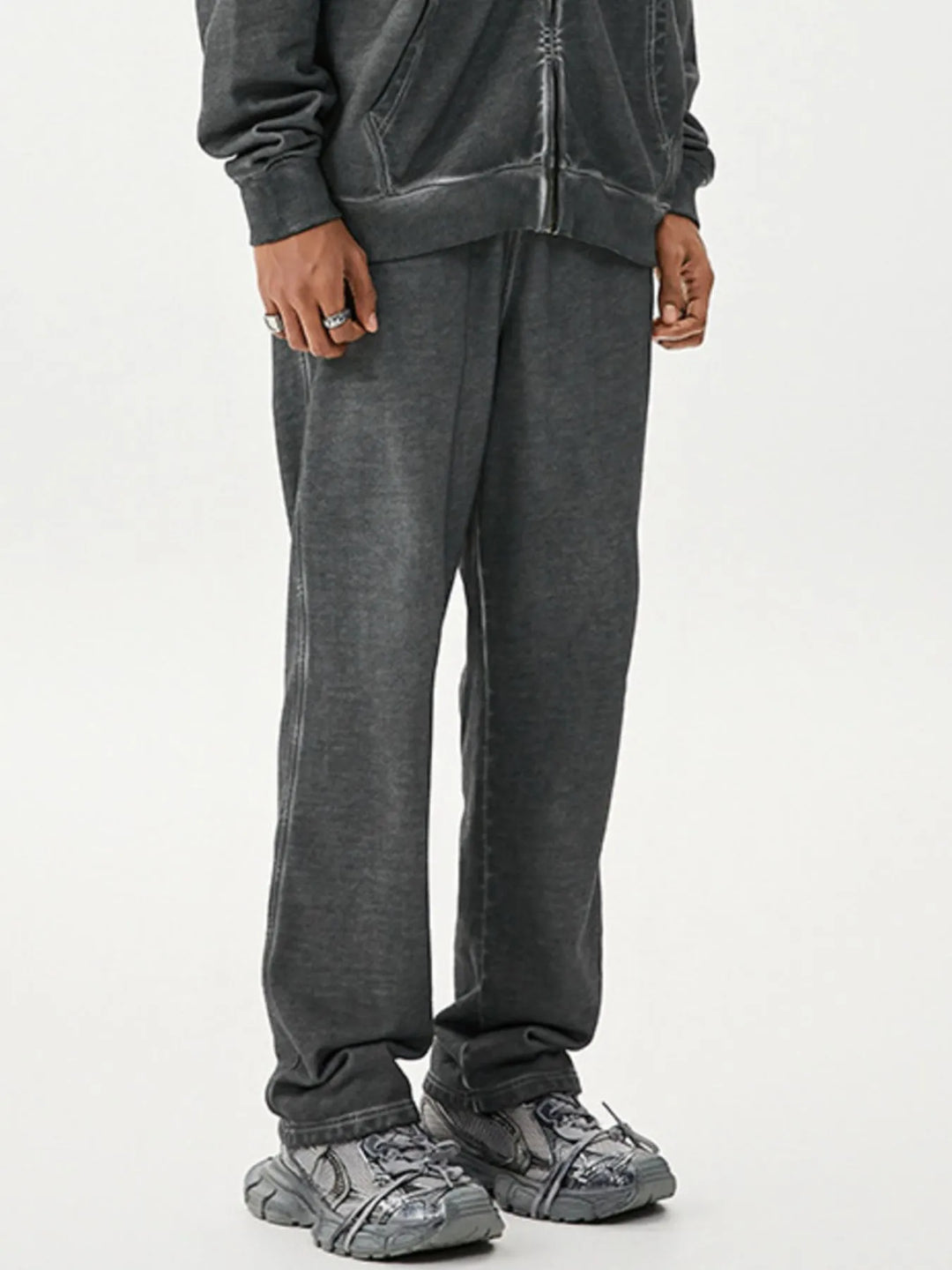 Men's Drawstring Washed Straight Sweatpants