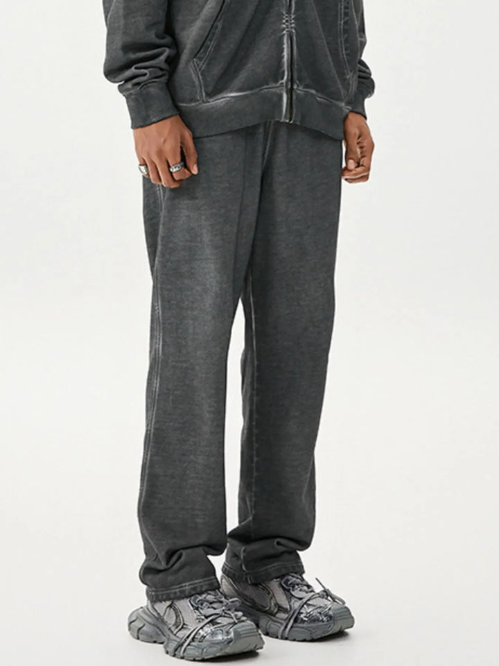 Men's Drawstring Washed Straight Sweatpants