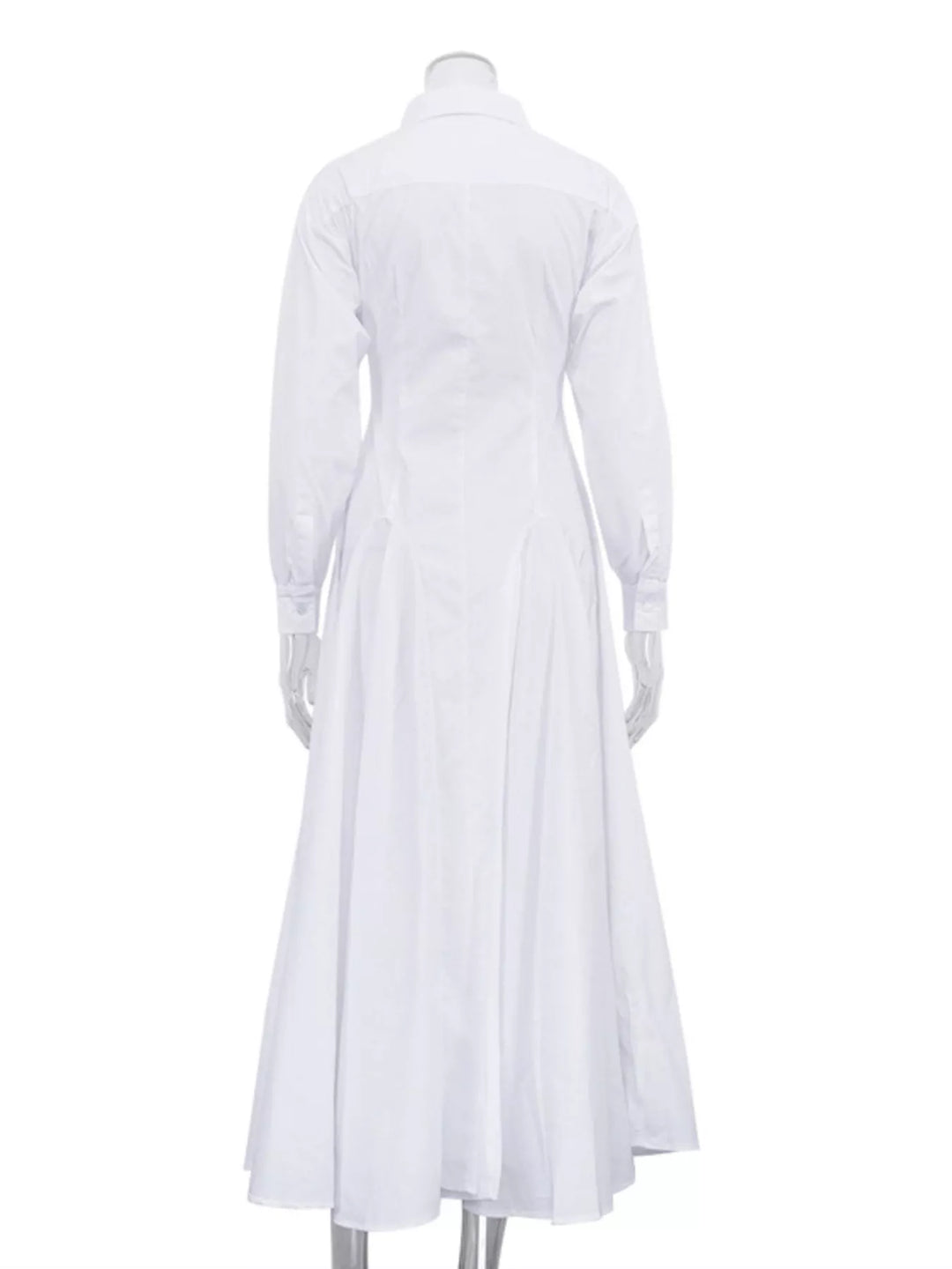 Button Front Long Sleeve Maxi Shirt Dress