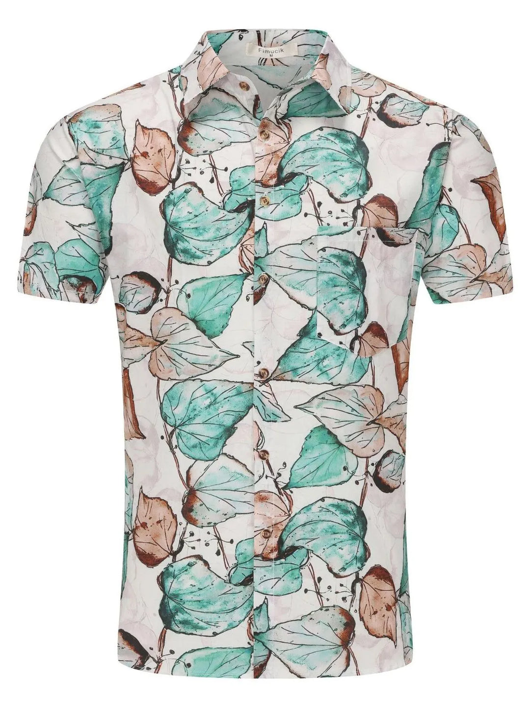 Men's Plus Size Printed Button Up Long Sleeve Shirt