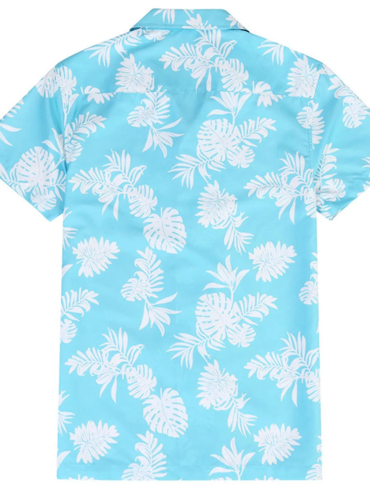 Men's Hawaiian Print Short Sleeve Button Down Shirt