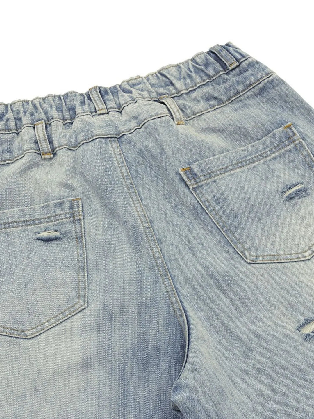 Men's Washed Wide Leg Cropped Jeans
