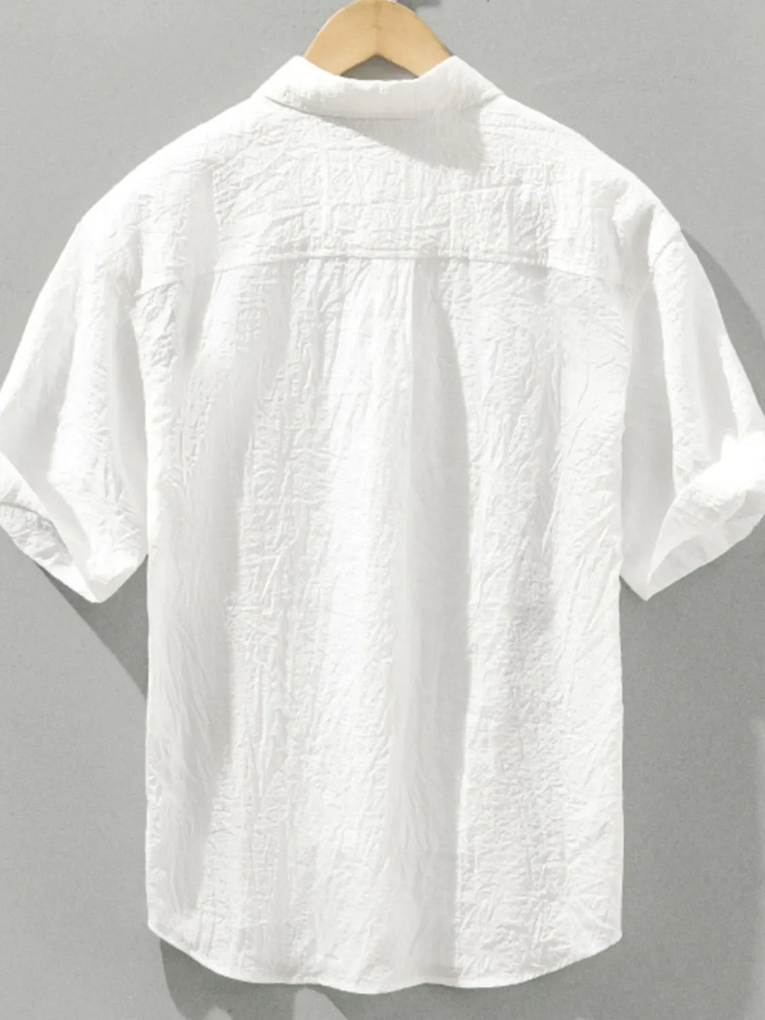 Men's Plus Size Textured Short Sleeve Casual Shirt