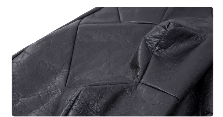 Special-shaped Deconstruction Stitching Pu Leather Pants Men's Autumn