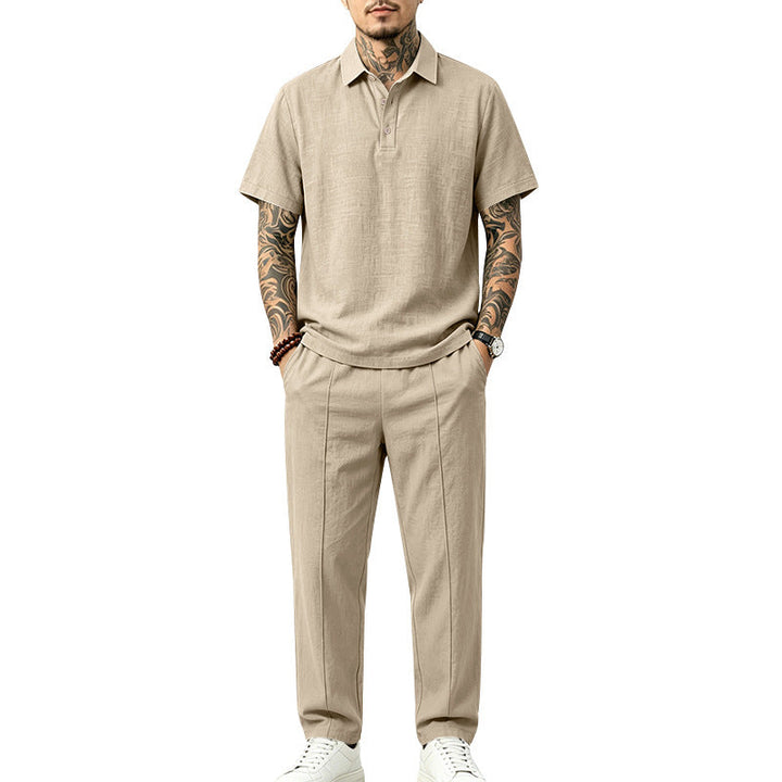 Mens Loose-fitting Top And Trousers Set