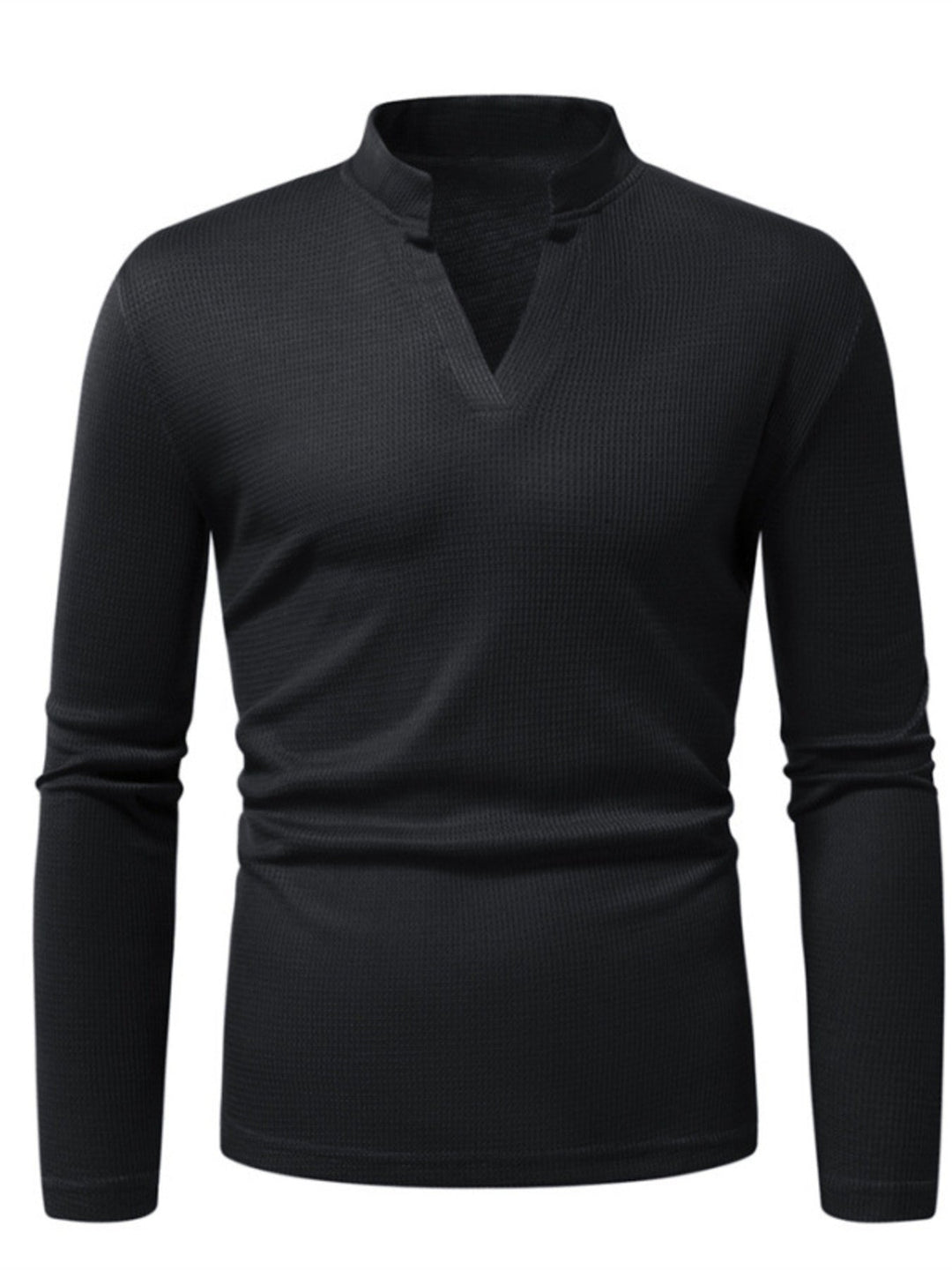 Men's Notched Long Sleeve Top
