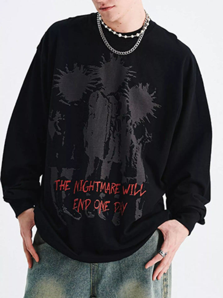 Men's Plus Size Graphic Long Sleeve T-Shirt