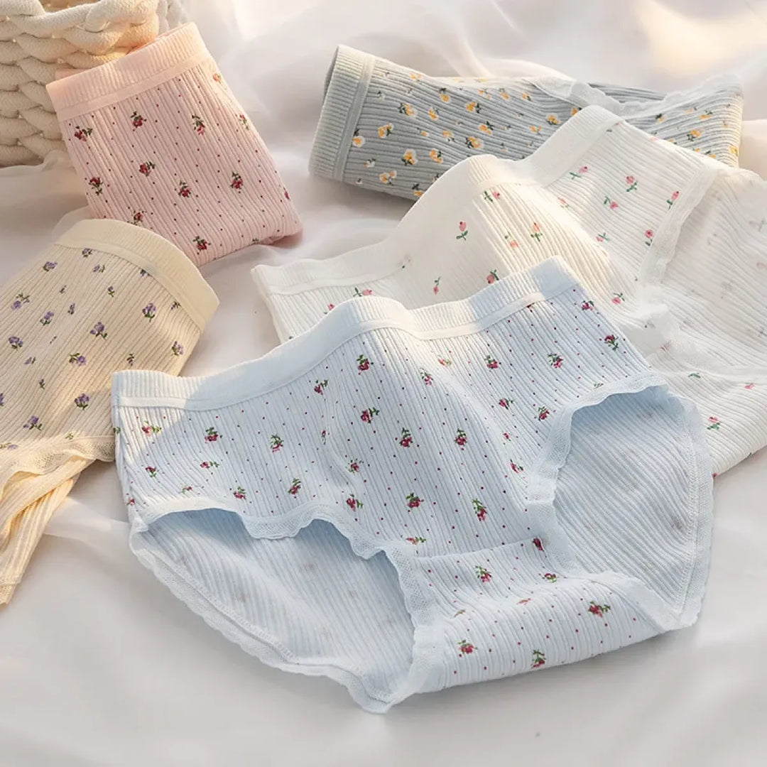 Cute Cartoon Bear Cotton Panties - Mid Waist Sexy Lingerie Set