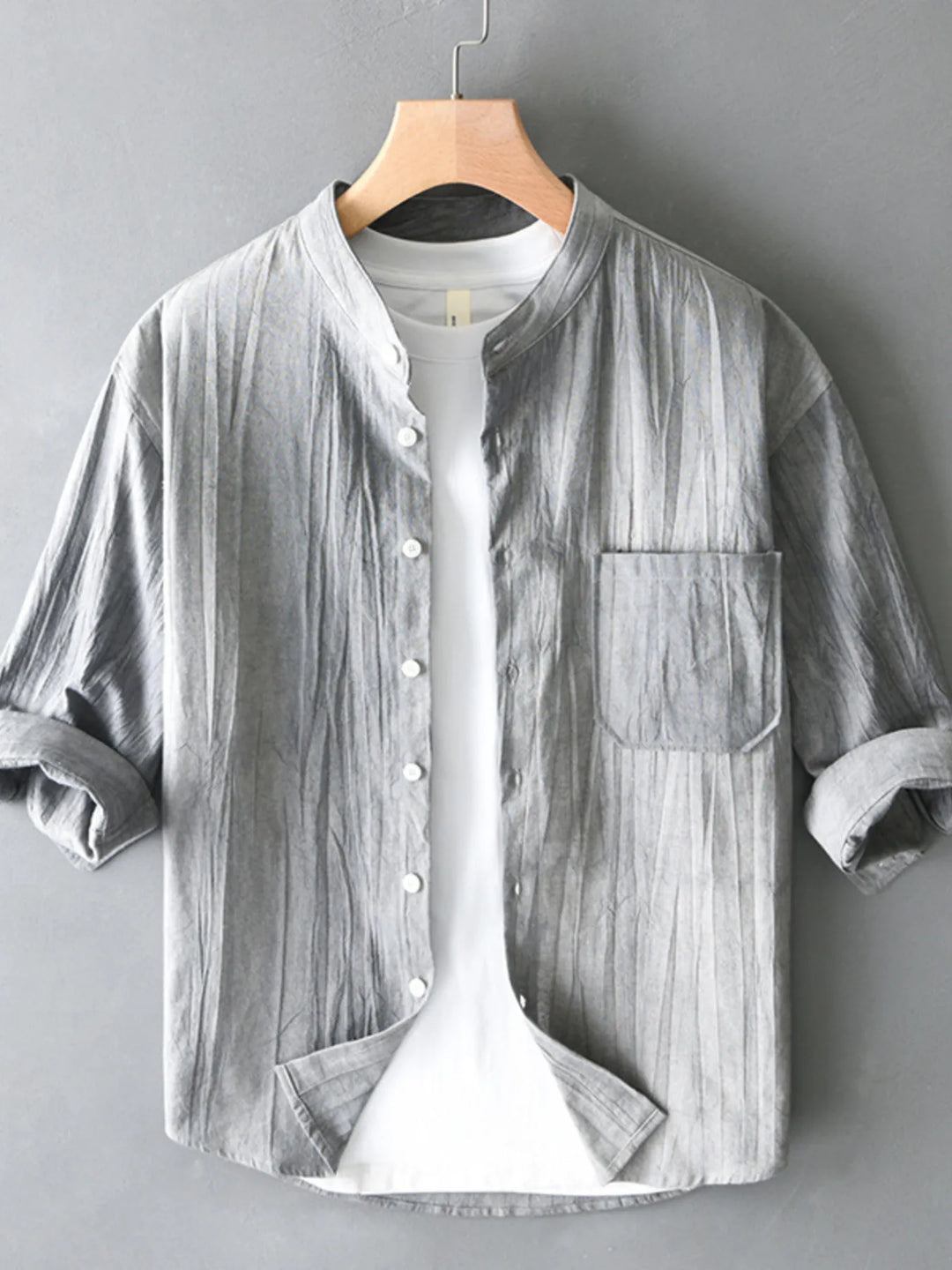 Men's Plus Size Button Up Long Sleeve Shirt