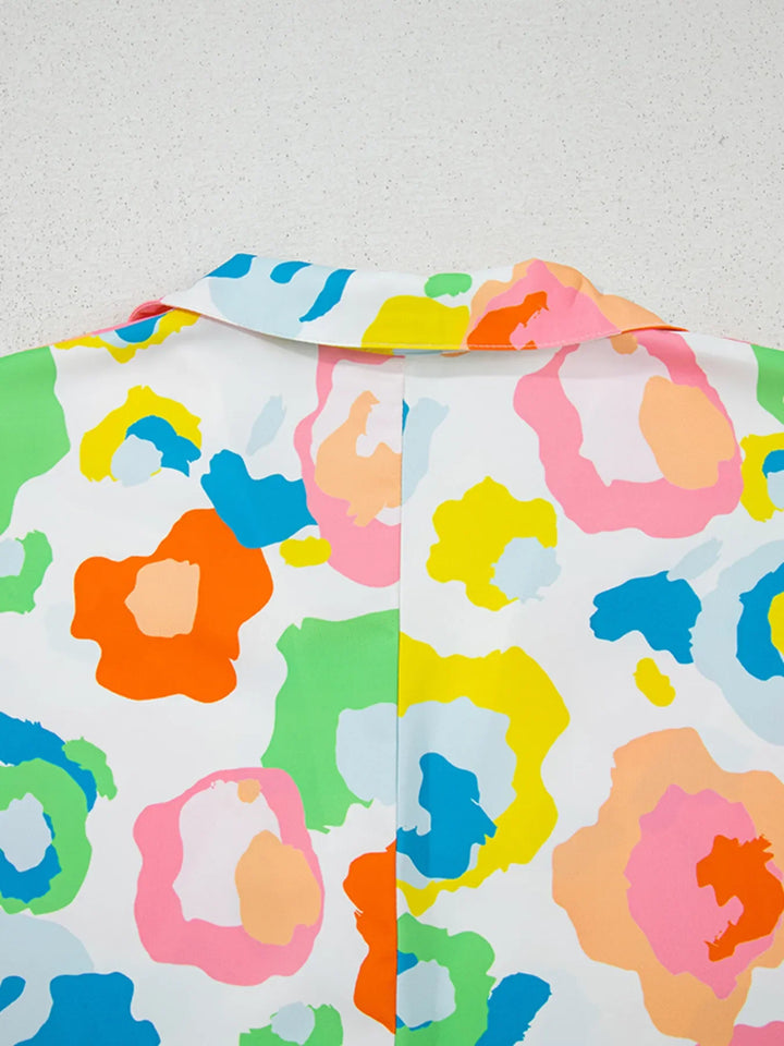 Printed Short Sleeve Blouse