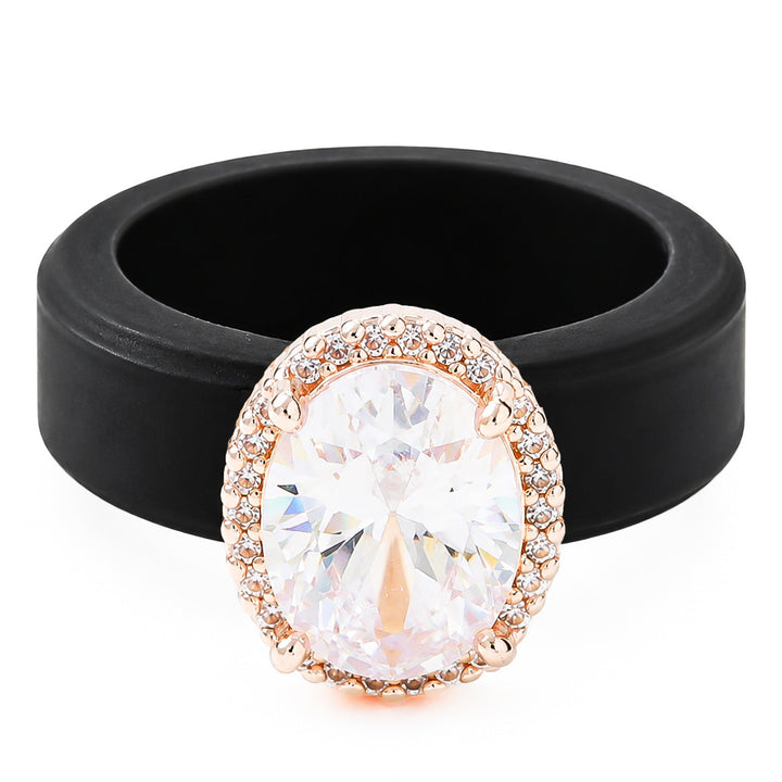 Niche Silicone Ring With Zircon Inlays