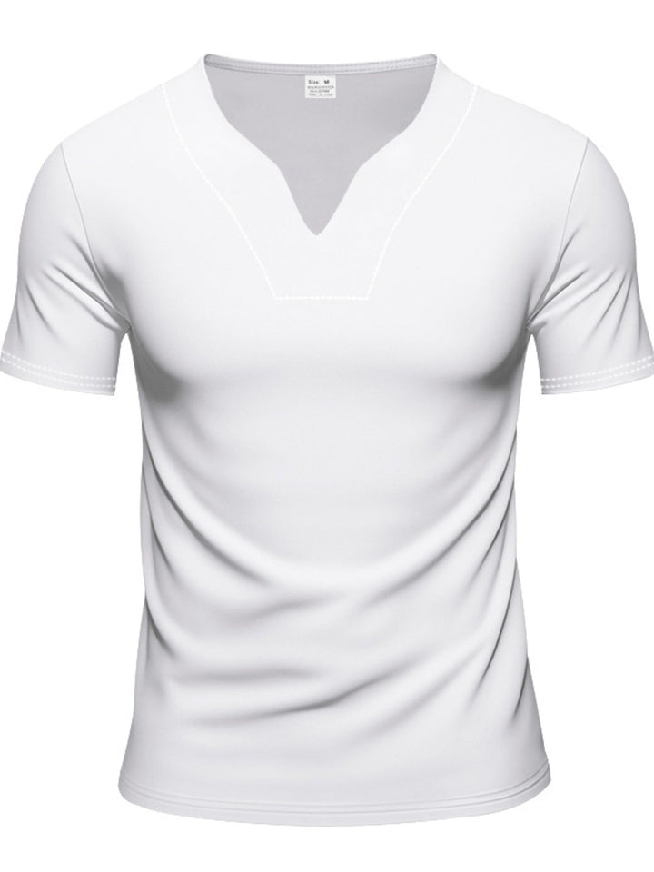 Men's Full Size Casual V-Neck Short Sleeve T-Shirt Plus Size