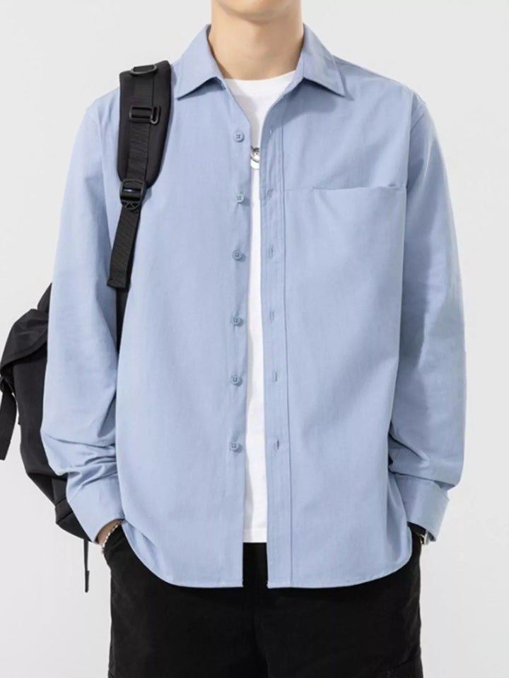 Men's Plus Size Button Up Long Sleeve Shirt
