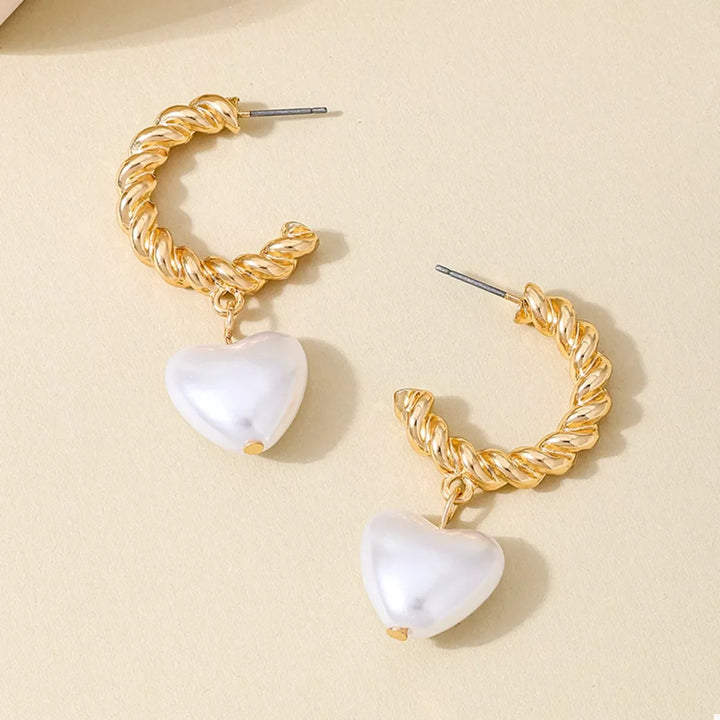 18K Gold-Plated C-Hoop Heart Earrings