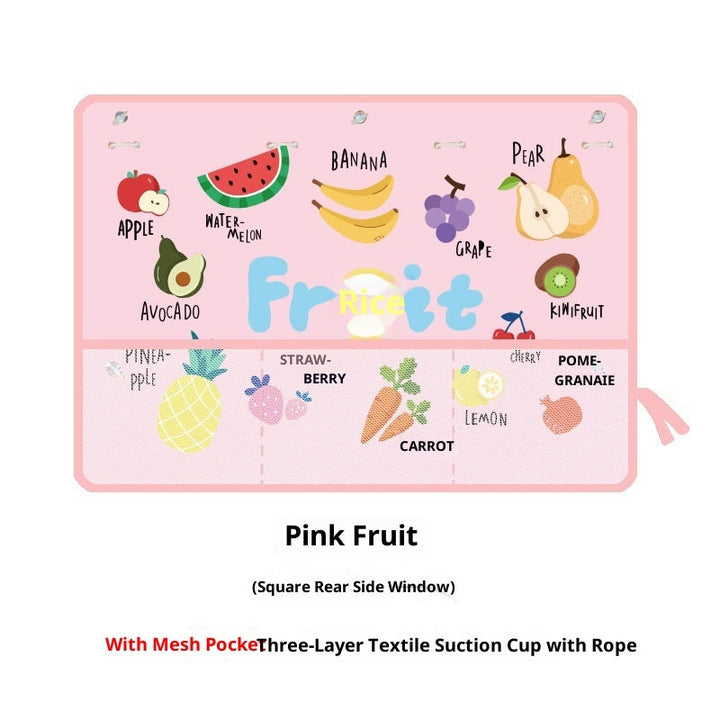 New Car Sunshade With Net Bag Multifunctional Storage Sunscreen Storage Bag Cartoon Car Sucker Curtain