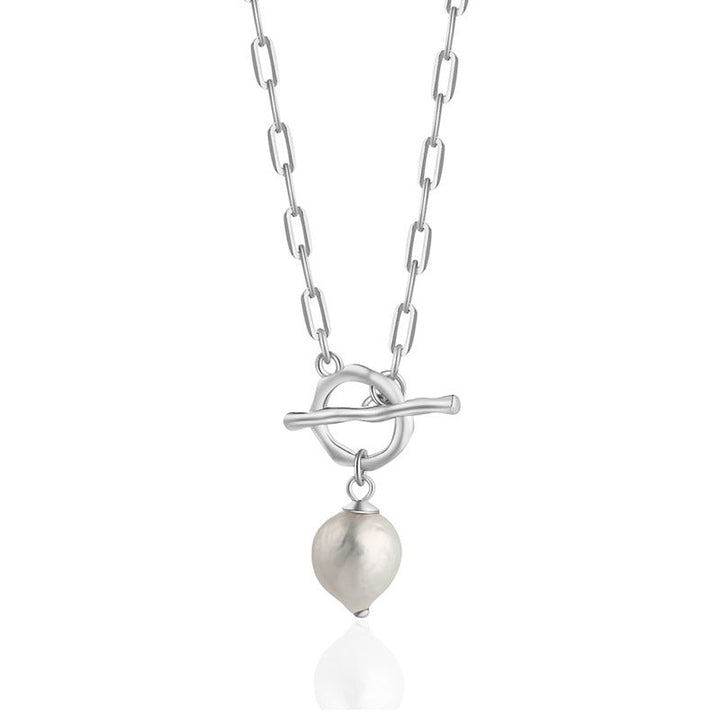 Dainty Interlocking Ring Mother Of Pearl Heart Necklace For Women, Minimal European Cold Style Adjustable Collarbone Chain, Elegant Long Sweater Chain Fashion Jewelry