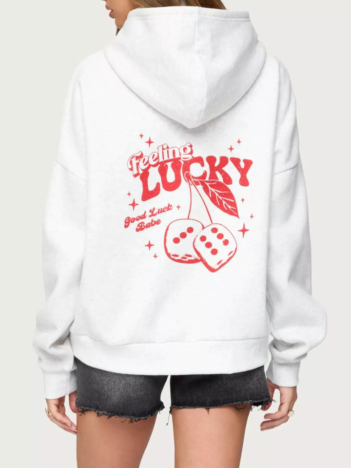 Drop Shoulder Graphic Hoodie with Kangaroo Pocket