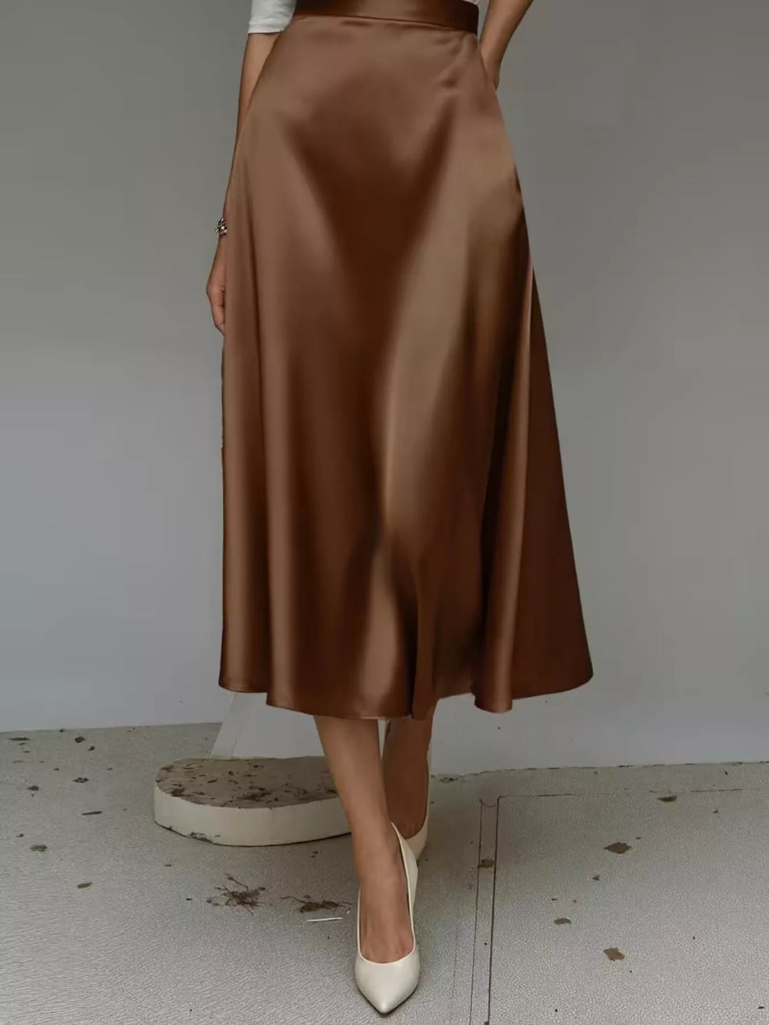 Satin Midi Skirt