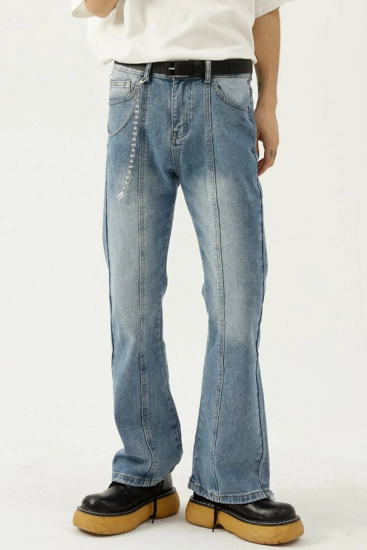 Raw Hem Jeans with Pockets