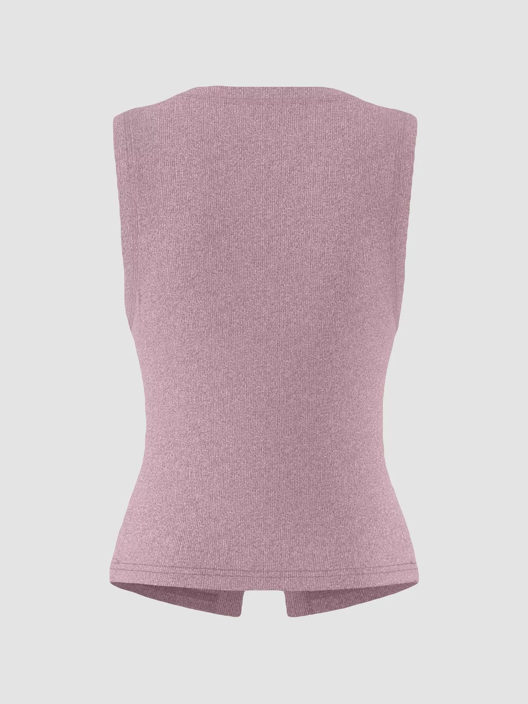 Ribbed Button-Front Sleeveless Tank
