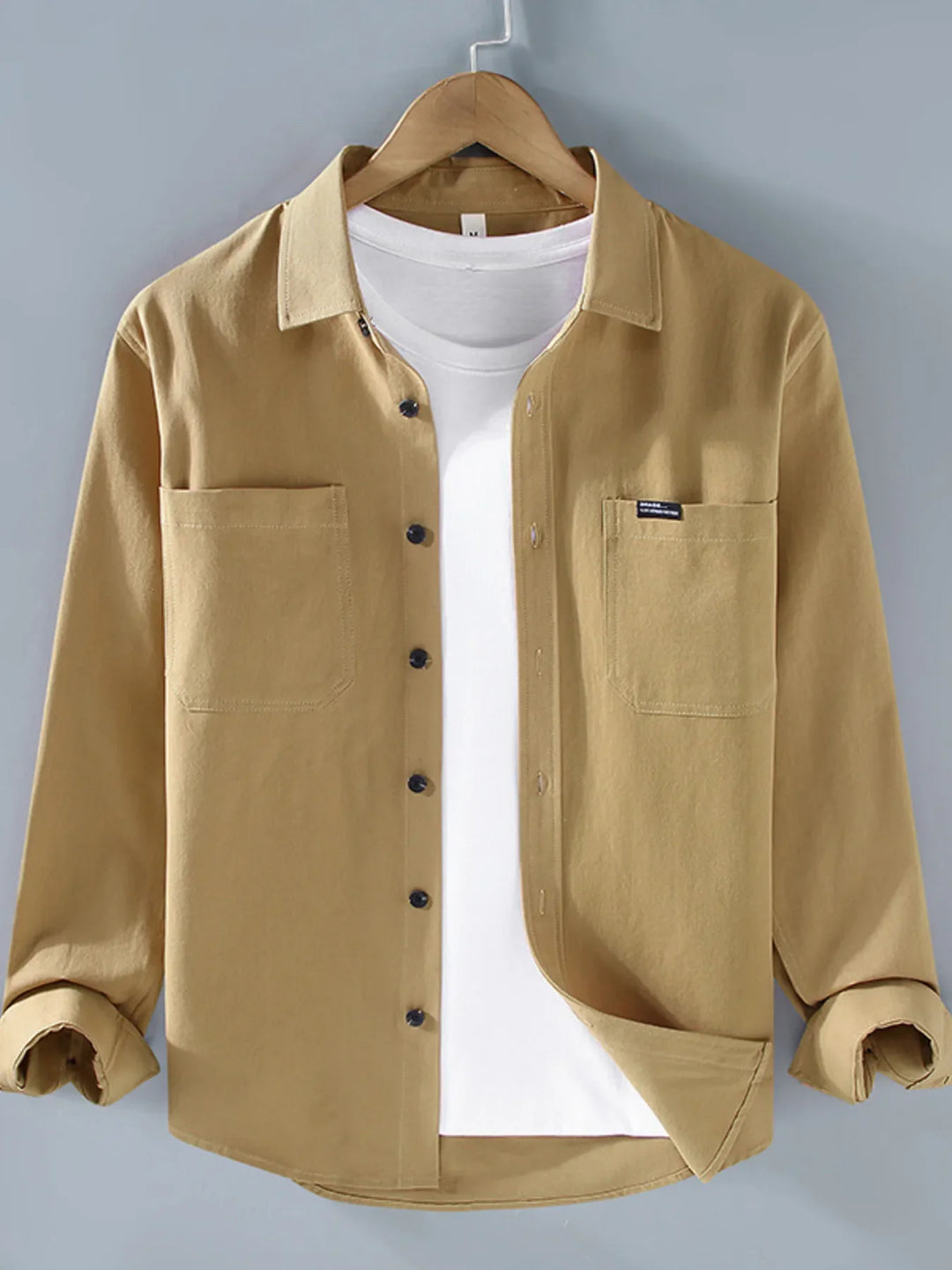 Men's Plus Size Button Up Long Sleeve Shirt