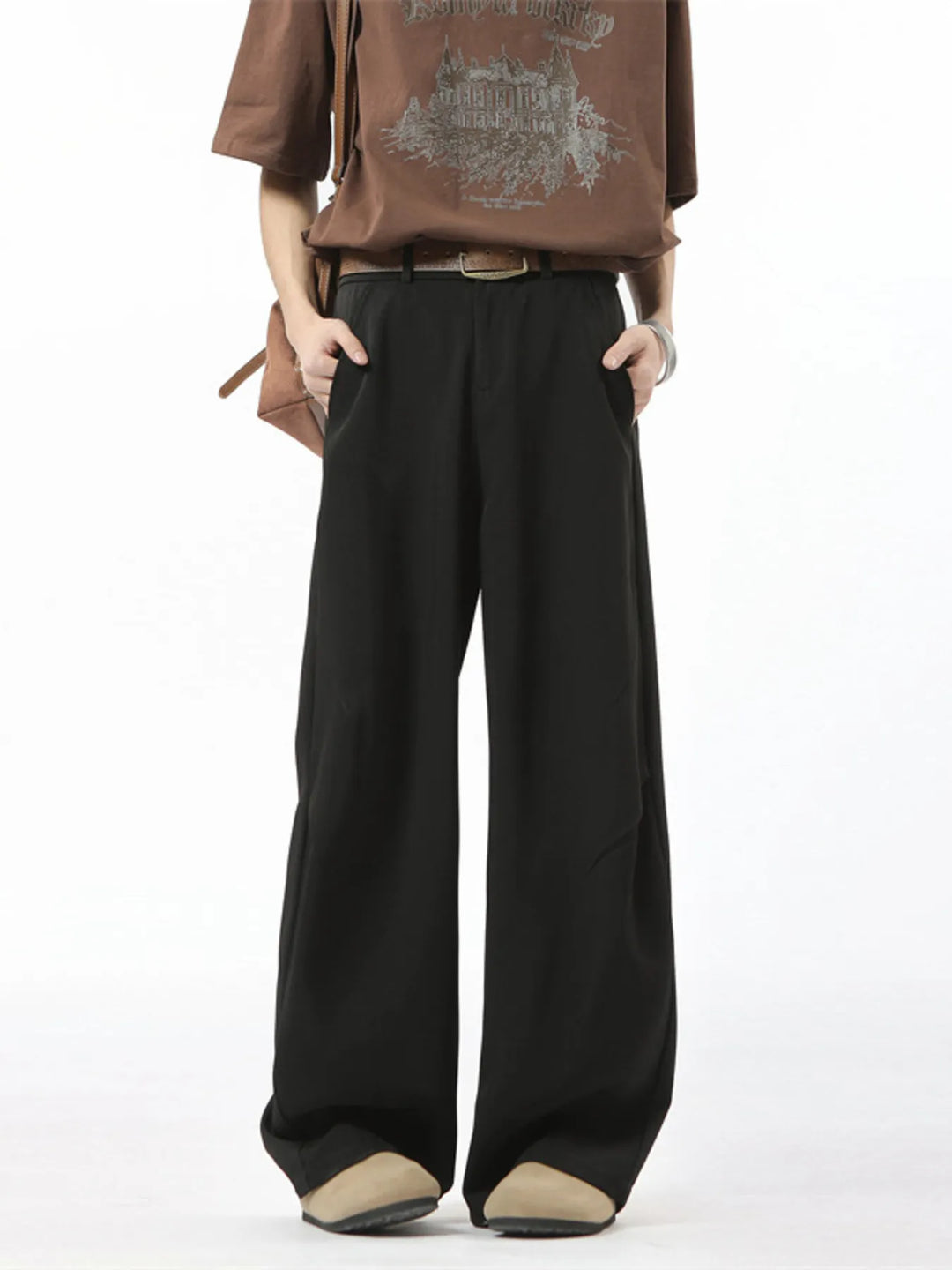 Men's Full Size Wide Leg Pants Plus Size