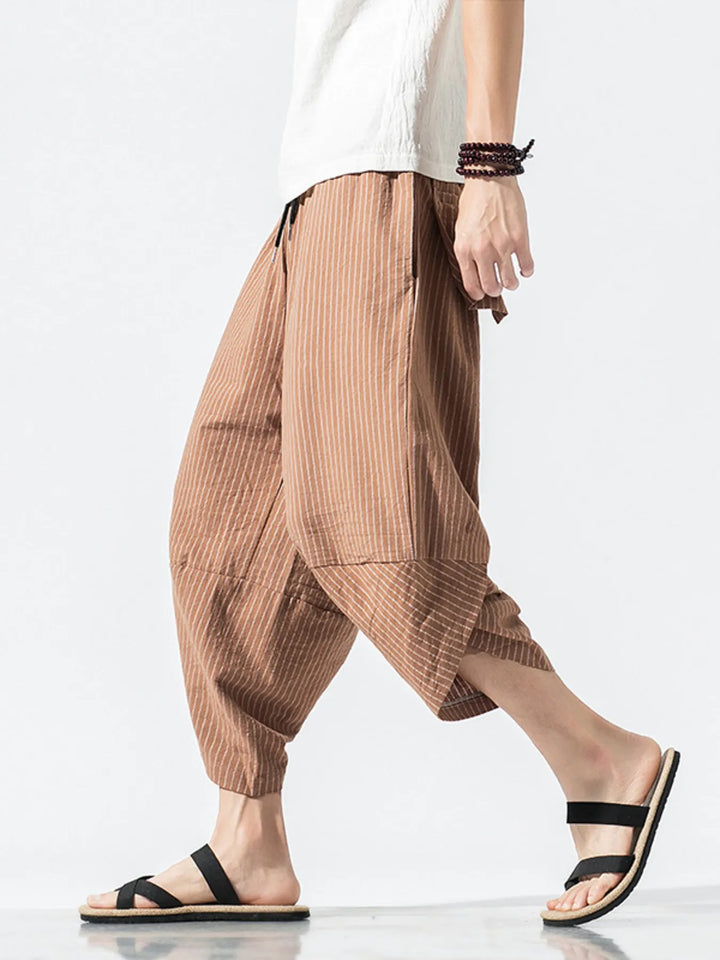 Men's Plus Size Striped Wide Leg Pants