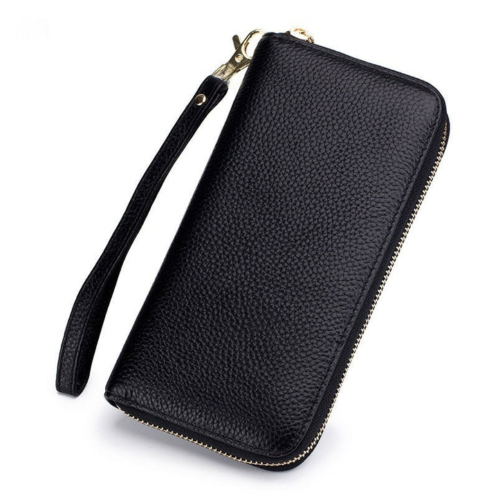 Tassel Top-grain Leather Zippered Womens Wallet