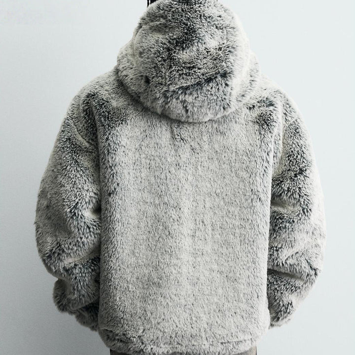 Hooded Faux Fur Jacket Coat