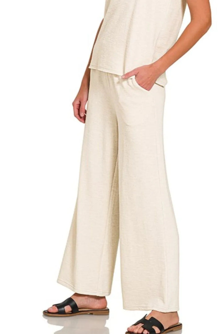 Zenana Cotton Slub Tank & Pants Set