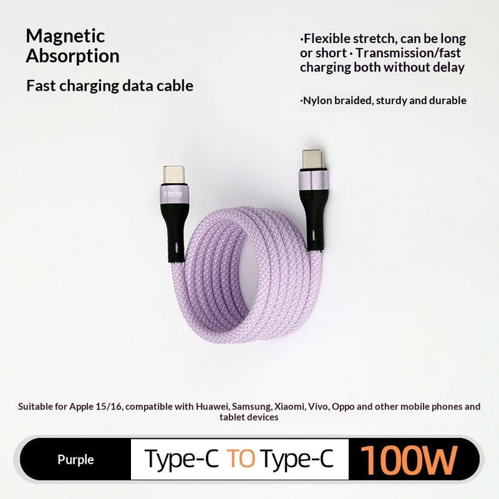 Magnetic Data Cable Organizer Fast-charging Cable Car Charging Cable