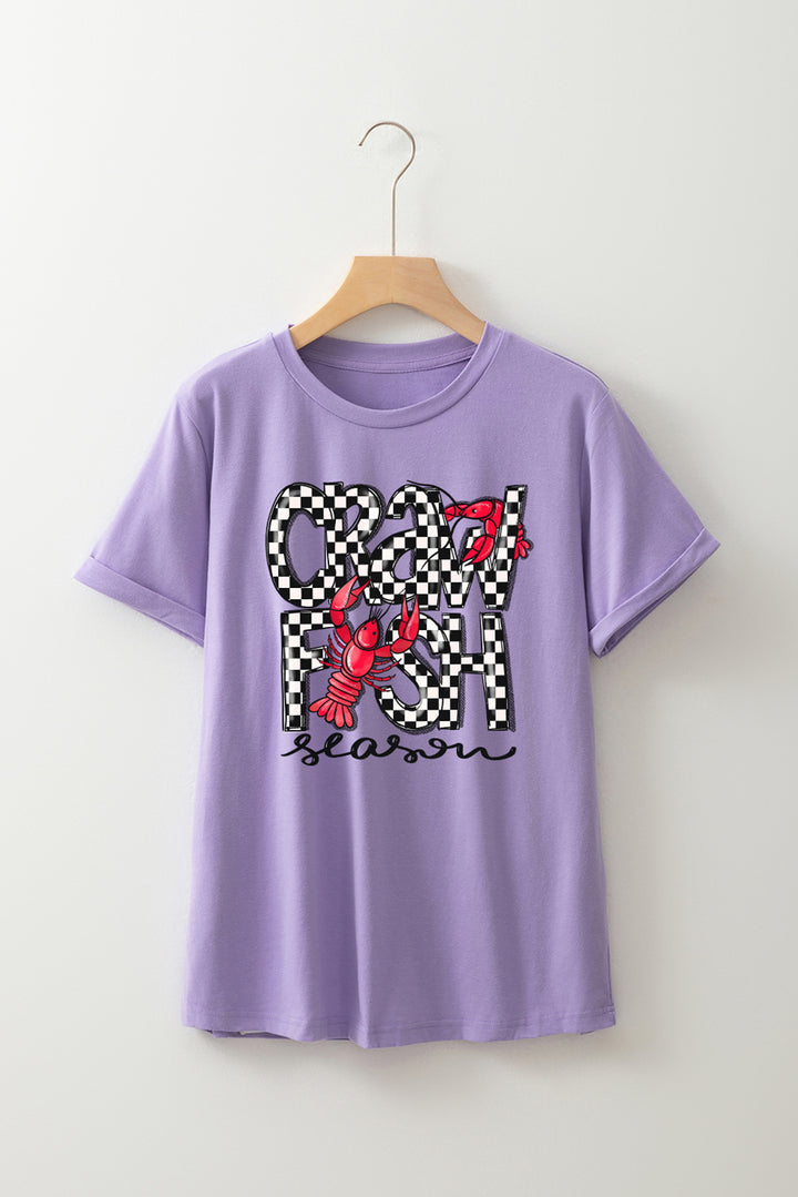 Wisteria Craw Fish Season Graphic Short Sleeve Top