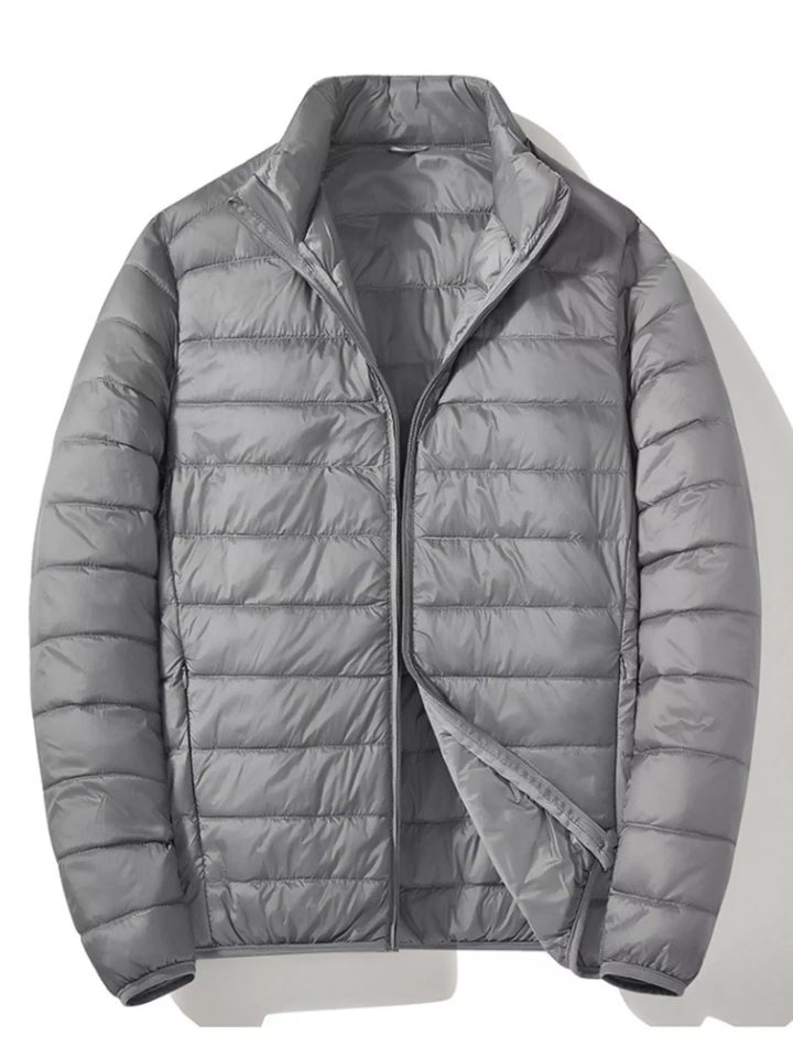 Men's Plus Size Lightweight Zip Up Puffer Jacket
