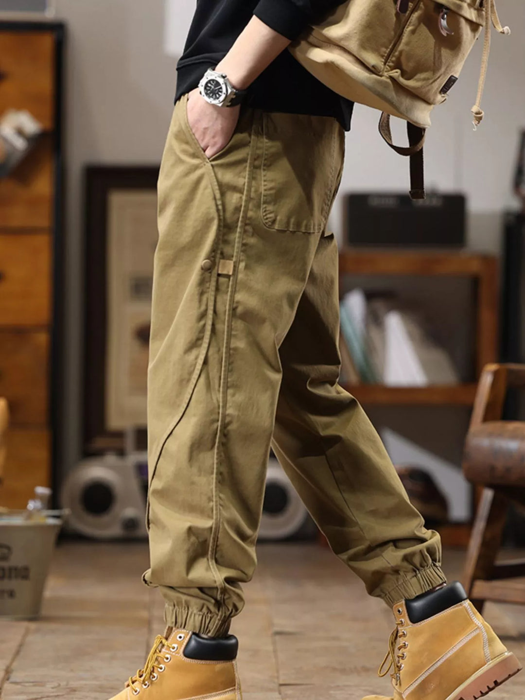 Men's Full Size Drawstring Jogger Pants with Elastic Cuffs Plus Size