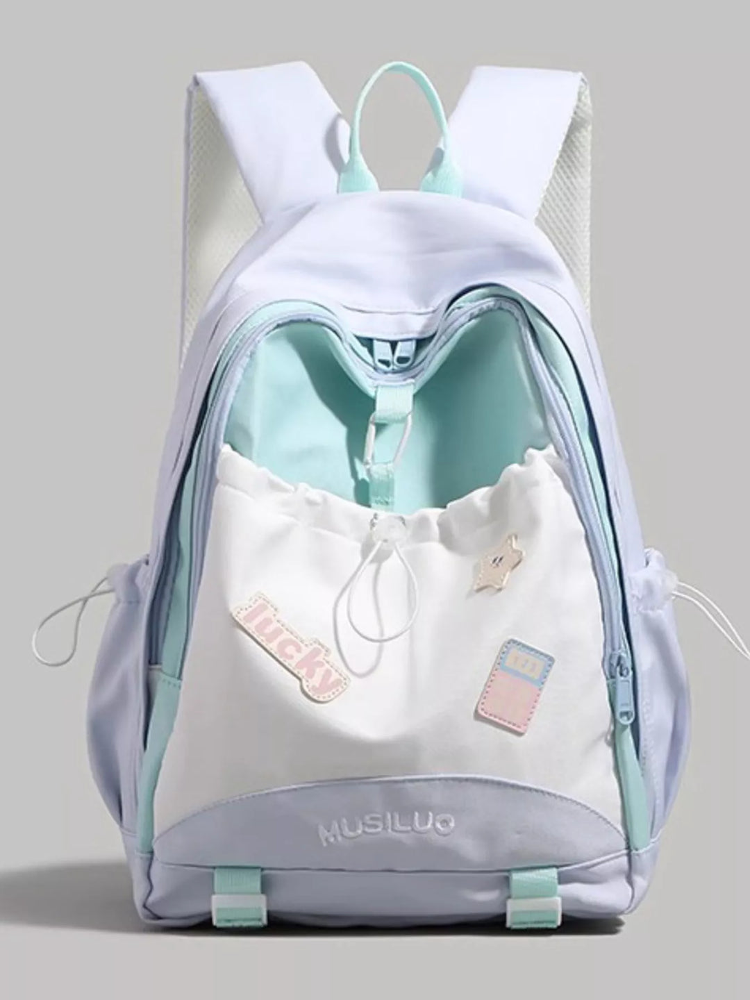 Drawstring Contrast Backpack Bag