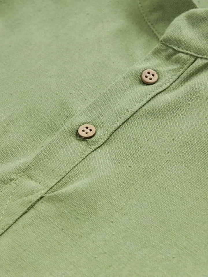Men's Plus Size Button Detail Long Sleeve Blouse
